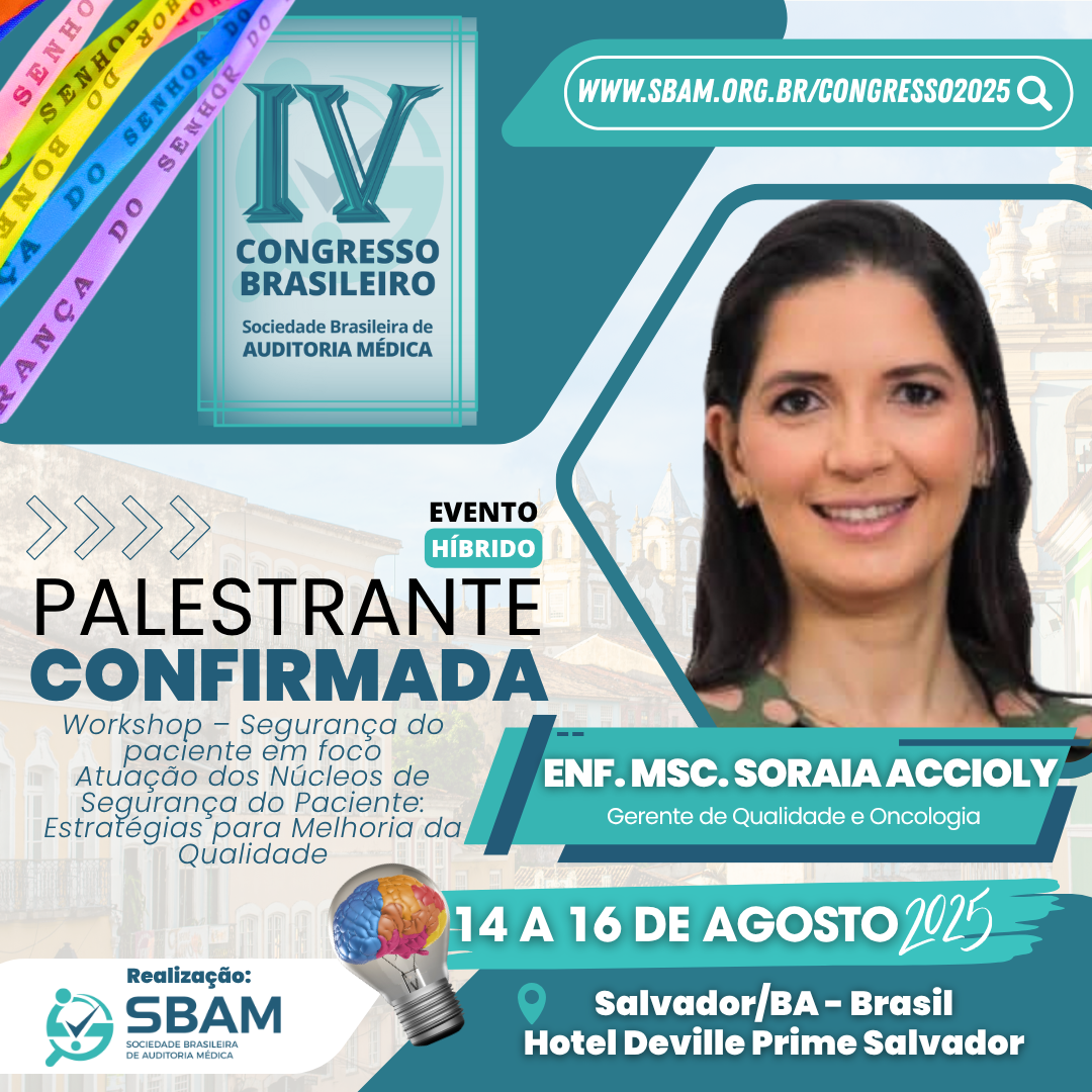 PALESTRANTE CONFIRMADA – CONGRESSO SBAM 2025 | Enf. MSc. Sor...
