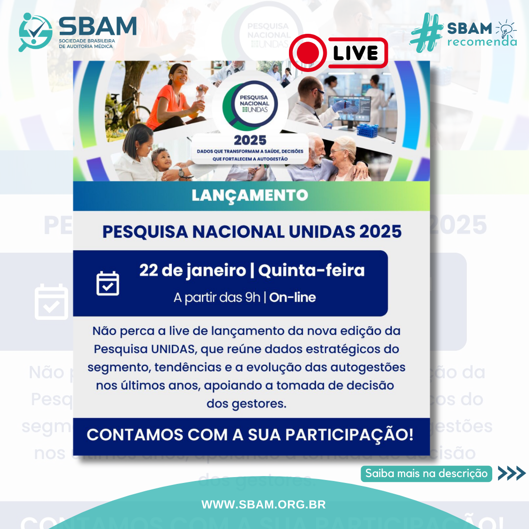 SBAM Recomenda | Lançamento da Pesquisa Nacional UNIDAS 2025